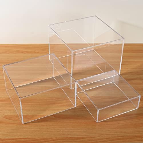 Acrylic Display Risers, 5-Sided Acrylic Riser with Hollow Bottoms, Perfect for Weddings, Cupcake Candy Food, alternate view 2