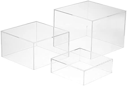Acrylic Display Risers, 5-Sided Acrylic Riser with Hollow Bottoms, Perfect for Weddings, Cupcake Candy Food, alternate view 4