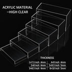Acrylic Display Risers 6pcs, Clear Rectangular Display Organizer Stands, Acrylic Display for Funko Pop Figure, alternate view