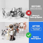 Acrylic Display Risers (7" L~9" L), 2 Sets Clear Tabletop Display Stand in Clear, alternate view 5