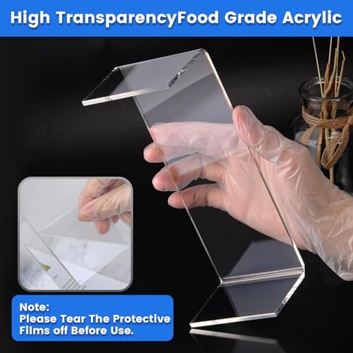 Acrylic Display Risers (7" L~9" L), 2 Sets Clear Tabletop Display Stand in Clear, alternate view 6
