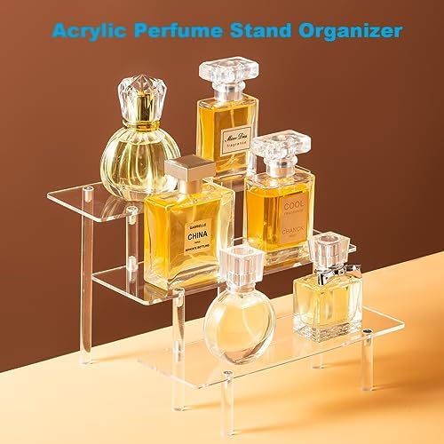 Acrylic Display Risers, Acrylic Perfume Stand Organizer, Clear Shelf Risers for Display Stands for Food, alternate view 3