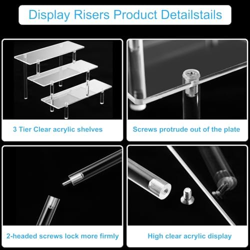 Acrylic Display Risers, Acrylic Perfume Stand Organizer, Clear Shelf Risers for Display Stands for Food, alternate view 5