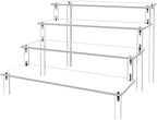 Acrylic Display Risers Cupcake Stand for Food Desserts, Perfume Organizer 4 Tier Clear Shelf Display Stand Funko