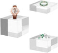 Acrylic Display Stands, 3 Graduated Sizes Acrylic Block Riser for Displaying Collection, Crystal Clear Acrylic