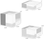 Acrylic Display Stands, 3 Graduated Sizes Acrylic Block Riser for Displaying Collection, Crystal Clear Acrylic, alternate