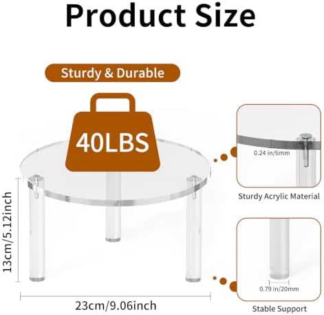 Acrylic Drink Beverage Dispenser Stand and Plant Holder Riser Only in clear, alternate view 5