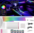 Acrylic Interior Car LED Strip Lights, Dreamcolor 18-in-1 Car Ambient Lighting Kit, with APP Control, 622 LED