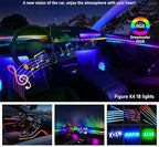 Acrylic Interior Car LED Strip Lights, Dreamcolor 18-in-1 Car Ambient Lighting Kit, with APP Control, 622 LED, alternate view
