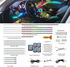 Acrylic Interior Car LED Strip Lights, Dreamcolor 18-in-1 Car Ambient Lighting Kit, with APP Control, 622 LED, alternate view