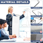 Acrylic Podium Stand with Wheel - 42.5” Clear Pulpit with 15 Adjustable LED Colors and Storage Shelf - Perfect, alternate