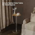 Acrylic Rattan Drink Table for Small Space, 11.8''Lx11.8''Lx24''H, alternate view 5