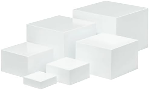 Acrylic Risers, 6 Pcs Acrylic Cube Display Stands, Buffet Risers, Food Risers for Buffet Table, Decorative