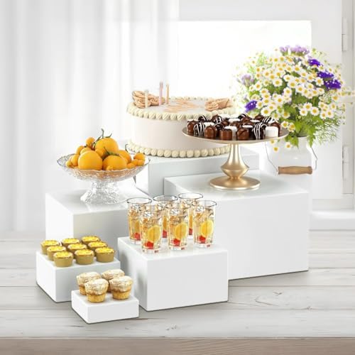 Acrylic Risers, 6 Pcs Acrylic Cube Display Stands, Buffet Risers, Food Risers for Buffet Table, Decorative, alternate view 2