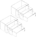 Acrylic Risers Display Stand 2 Set, Clear Display Risers Shelf,3x3x5 in (3,4,5)" x 2Set in Transparent