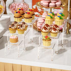 Acrylic Risers Display Stand 2 Set, Clear Display Risers Shelf,3x3x5 in (3,4,5)" x 2Set in Transparent, alternate view 5