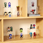 Acrylic Risers Display Stand 2 Set, Clear Display Risers Shelf,3x3x5 in (3,4,5)" x 2Set in Transparent, alternate view 6