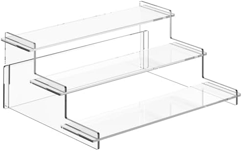 Acrylic Risers Display Stand, 3 Tier Cupcake Holder, Perfume Organizer in Clear