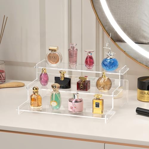 Acrylic Risers Display Stand, 3 Tier Cupcake Holder, Perfume Organizer in Clear, alternate view 6
