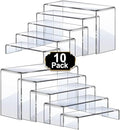Acrylic Risers Display Stands, Acrylic Stands for Display 10Pcs 2Set in 2 Set 4 Size in Clear 10 Pcs