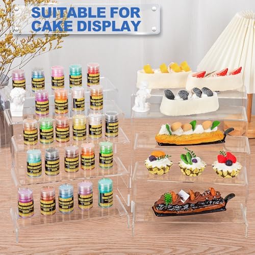 Acrylic Risers Display Stands, Acrylic Stands for Display 10Pcs 2Set in 2 Set 4 Size in Clear 10 Pcs, alternate view 7