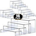 Acrylic Risers Display Stands, Acrylic Stands for Display 16Pcs 4Set in 2 Set 4 Size in Clear 16 Pcs
