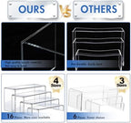Acrylic Risers Display Stands, Acrylic Stands for Display 16Pcs 4Set in 2 Set 4 Size in Clear 16 Pcs, alternate view 3