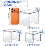 Acrylic Risers Display Stands, Acrylic Stands for Display 6Pcs 2Set in 2 Set 4 Size in Clear 6 Pcs, alternate view 2