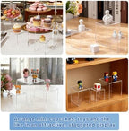 Acrylic Risers Display Stands, Acrylic Stands for Display 6Pcs 2Set in 2 Set 4 Size in Clear 6 Pcs, alternate view 7