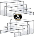 Acrylic Risers Display Stands, Acrylic Stands for Display 8Pcs 2Set in 2 Set 4 Size in Clear 8 Pcs