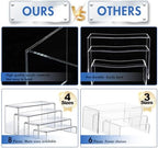 Acrylic Risers Display Stands, Acrylic Stands for Display 8Pcs 2Set in 2 Set 4 Size in Clear 8 Pcs, alternate view 4