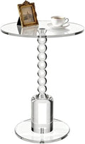 Acrylic Round Side Table, End Table Drink Table Martini Table (Clear) in Clear