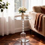 Acrylic Round Side Table, End Table Drink Table Martini Table (Clear) in Clear, alternate view 2