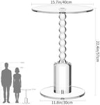 Acrylic Round Side Table, End Table Drink Table Martini Table (Clear) in Clear, alternate view 3