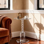 Acrylic Round Side Table, End Table Drink Table Martini Table (Clear) in Clear, alternate view 5