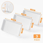 Acrylic Serving Trays 3 Pack, Glossy White Scalloped Acrylic Platters for Party Table Serving Food Cupcake, alternate view 3