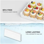 Acrylic Serving Trays 3 Pack, Glossy White Scalloped Acrylic Platters for Party Table Serving Food Cupcake, alternate view 5