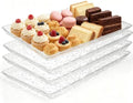 Acrylic Serving Trays, 4-Pack 15 x 11 Clear Party Platters, Reusable in Clear