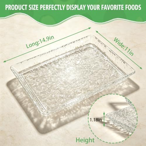 Acrylic Serving Trays, 4-Pack 15 x 11 Clear Party Platters, Reusable in Clear, alternate view 3