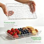 Acrylic Serving Trays, 4-Pack 15 x 11 Clear Party Platters, Reusable in Clear, alternate view 4