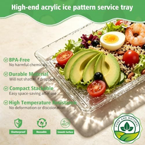 Acrylic Serving Trays, 4-Pack 15 x 11 Clear Party Platters, Reusable in Clear, alternate view 5