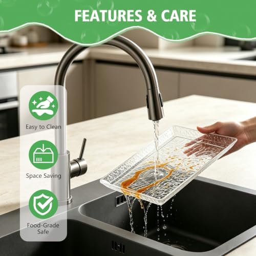 Acrylic Serving Trays, 4-Pack 15 x 11 Clear Party Platters, Reusable in Clear, alternate view 7