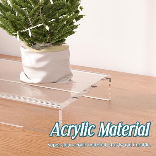 Acrylic Shelf Riser 10x3.9x1 pack of 2, Countertop Acrylic Display Storage Organizer for Shoes, Glasses, Plants, alternate