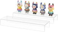 Acrylic Shelf Riser 15x4.3x2 pack of 2, Clear Display Shelf 10” for Figure, Cosmetics, Bags, Shoes, Toys