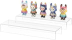Acrylic Shelf Riser 15x4.3x2 pack of 2, Clear Display Shelf 10” for Figure, Cosmetics, Bags, Shoes, Toys