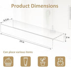 Acrylic Shelf Riser 15x4.3x2 pack of 2, Clear Display Shelf 10” for Figure, Cosmetics, Bags, Shoes, Toys, alternate view 2