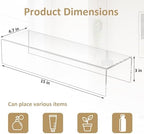 Acrylic Shelf Riser 15x4.7x3 pack of 2, Desktop Rectangular Acrylic Tray Pedestal Stand for Home Décor, Figures, alternate