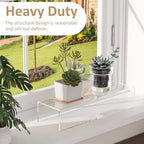 Acrylic Shelf Riser 15x4.7x3 pack of 2, Desktop Rectangular Acrylic Tray Pedestal Stand for Home Décor, Figures, alternate