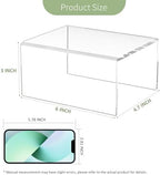 Acrylic Shelf Riser 6x4.7x3 pack of 2, Desktop Rectangular Acrylic Tray Pedestal Stand for Home Décor, Figures, alternate