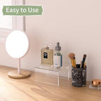Acrylic Shelf Riser 6x4.7x3 pack of 2, Desktop Rectangular Acrylic Tray Pedestal Stand for Home Décor, Figures, alternate